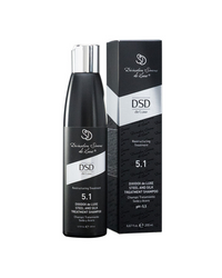 DSD de Luxe 5.1 Dixidox Steel and Silk treatment shampoo bottle and box with black and silver design