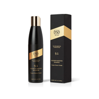 DSD de Luxe 9.1 Exogrow Booster Shampoo bottle and black gold packaging for hair strengthening