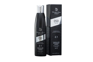Black bottle and box of Dixidox de Luxe DSD 2.1 Antidandruff Shampoo 200ml with pH 5.5