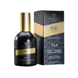 DSD de Luxe 3.4.4 hair loss treatment bottle and box with Capixyl and Placenta lotion